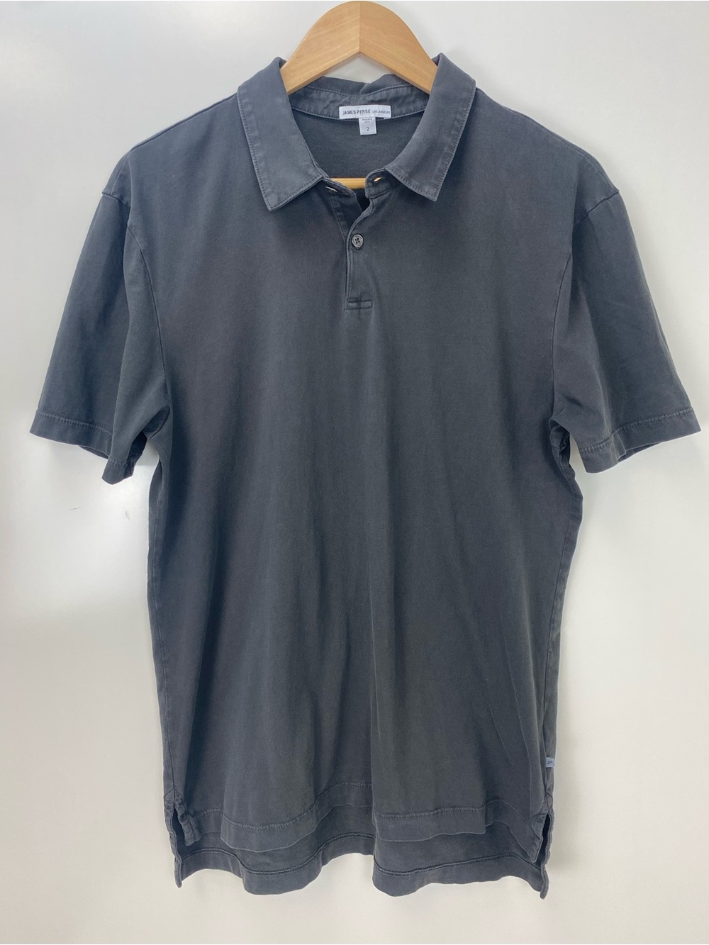 James Perse Men's Charcoal Gray Polo Shirt